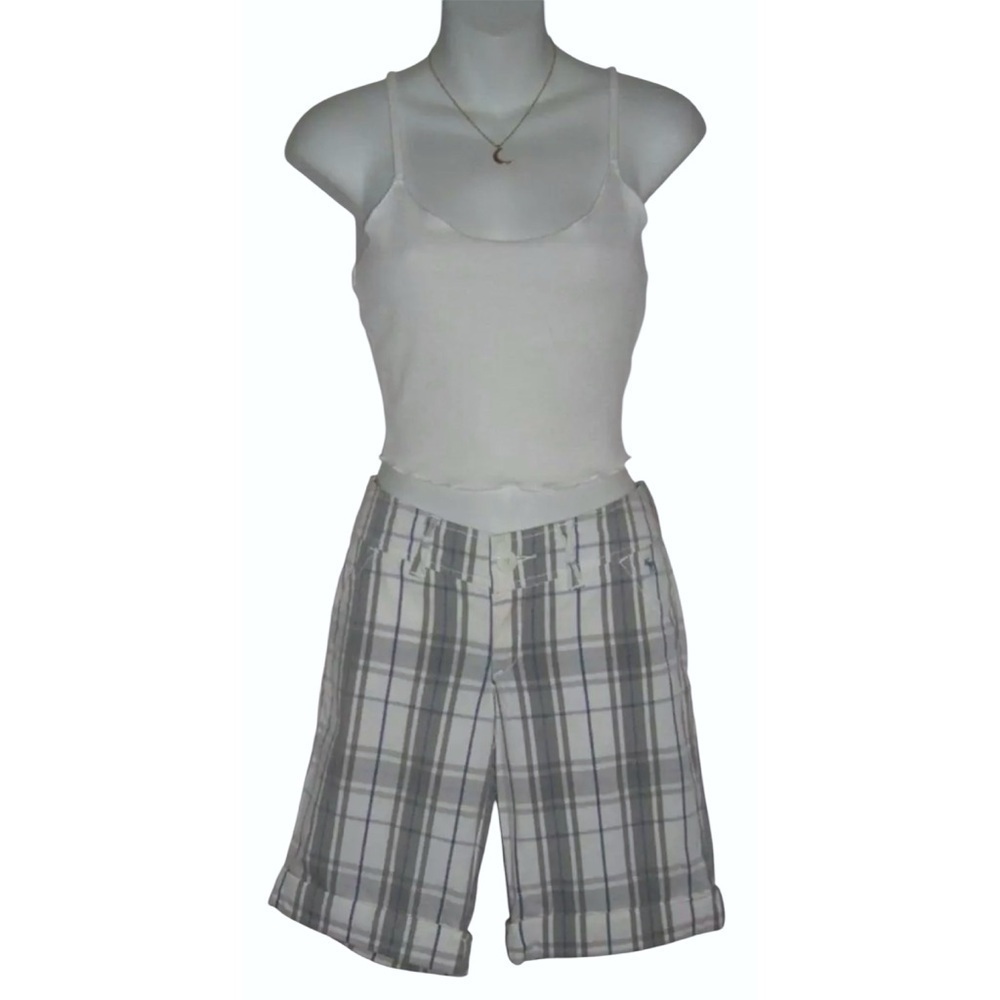 Abercrombie & Fitch Shorts Vintage y2k Low Rise Plaid Bermuda Preppy Beachy Prep